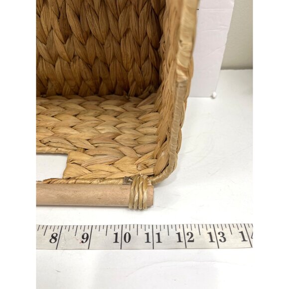 Handwoven Wicker Storage Baskets Set Of 2 With Wooden Handles - Rustic & Durable - Picture 10 of 12